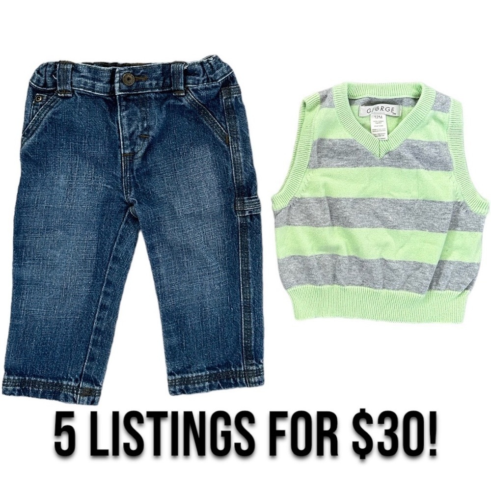 12 months baby boy jeans and vest